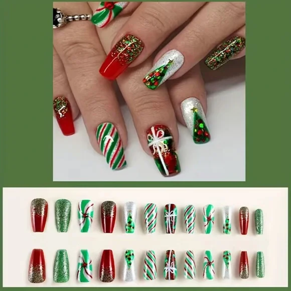 NEW Holiday Artificial Press On Nails - Picture 2 of 6